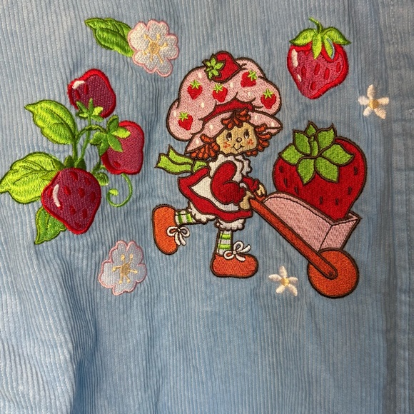 Strawberry Shortcake Embroidered Shacket Size Large BoxLunch Exclusive Corduroy - Picture 5 of 14